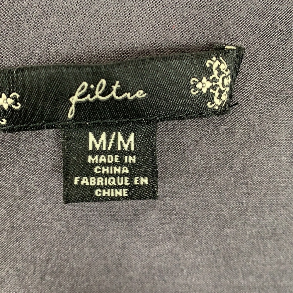 Filtre Ruffle Neck Gray Top - Picture 4 of 7